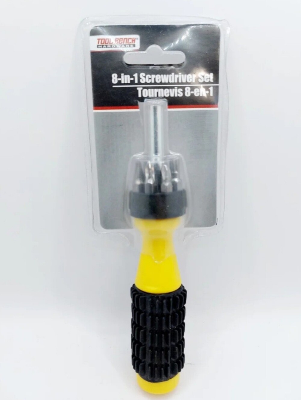 Tool Bench Hardware 8-in-1 Multi-Bit Screwdriver Set Magnetic Yellow Black New
